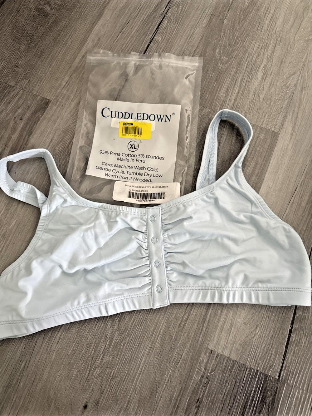 Cuddledown Pima Bliss Bralette, Blue, XL